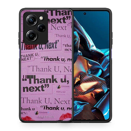 Θήκη Xiaomi Poco X5 Pro 5G Dual Thank You Next από τη Smartfits με σχέδιο στο πίσω μέρος και μαύρο περίβλημα | Xiaomi Poco X5 Pro 5G Dual Thank You Next Case with Colorful Back and Black Bezels