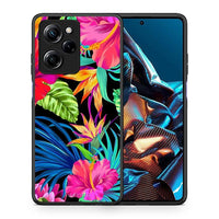 Thumbnail for Θήκη Xiaomi Poco X5 Pro 5G Dual Tropical Flowers από τη Smartfits με σχέδιο στο πίσω μέρος και μαύρο περίβλημα | Xiaomi Poco X5 Pro 5G Dual Tropical Flowers Case with Colorful Back and Black Bezels