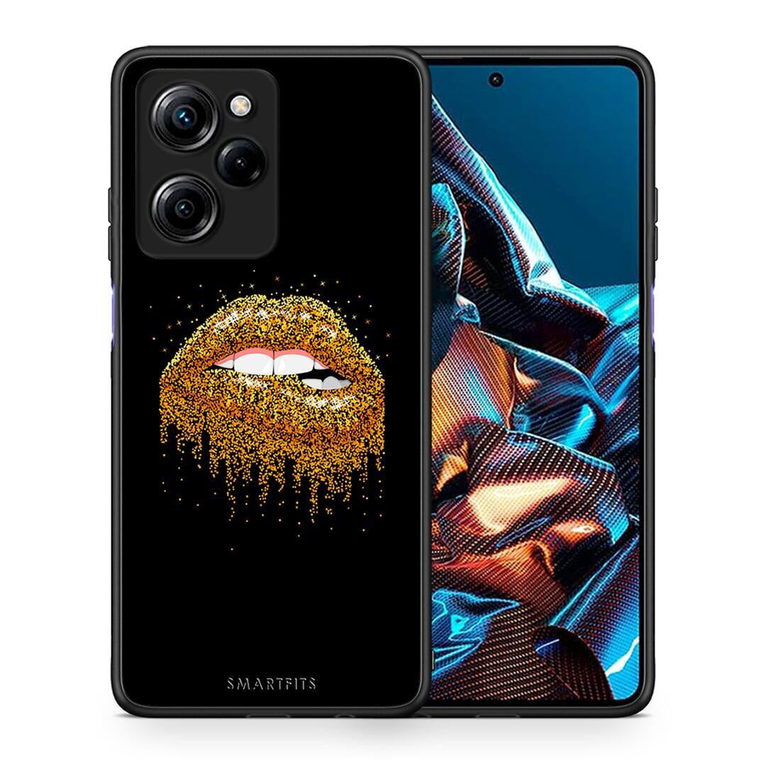 Θήκη Xiaomi Poco X5 Pro 5G Dual Valentine Golden από τη Smartfits με σχέδιο στο πίσω μέρος και μαύρο περίβλημα | Xiaomi Poco X5 Pro 5G Dual Valentine Golden Case with Colorful Back and Black Bezels