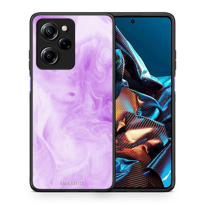 Θήκη Xiaomi Poco X5 Pro 5G Dual Watercolor Lavender από τη Smartfits με σχέδιο στο πίσω μέρος και μαύρο περίβλημα | Xiaomi Poco X5 Pro 5G Dual Watercolor Lavender Case with Colorful Back and Black Bezels