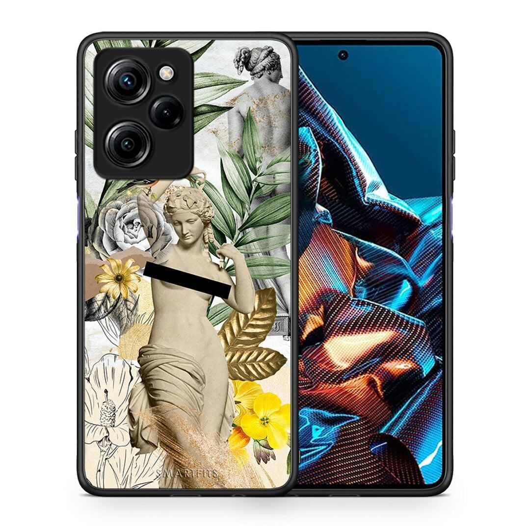 Θήκη Xiaomi Poco X5 Pro 5G Dual Woman Statue από τη Smartfits με σχέδιο στο πίσω μέρος και μαύρο περίβλημα | Xiaomi Poco X5 Pro 5G Dual Woman Statue Case with Colorful Back and Black Bezels