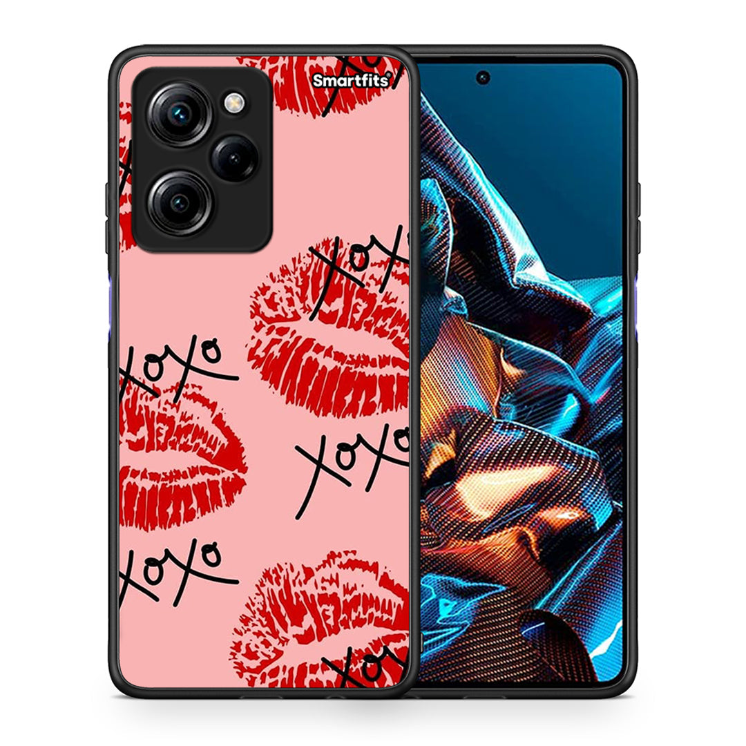 Θήκη Xiaomi Poco X5 Pro 5G Dual XOXO Lips από τη Smartfits με σχέδιο στο πίσω μέρος και μαύρο περίβλημα | Xiaomi Poco X5 Pro 5G Dual XOXO Lips Case with Colorful Back and Black Bezels