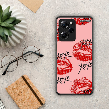 Θήκη Xiaomi Poco X5 Pro 5G Dual XOXO Lips από τη Smartfits με σχέδιο στο πίσω μέρος και μαύρο περίβλημα | Xiaomi Poco X5 Pro 5G Dual XOXO Lips Case with Colorful Back and Black Bezels