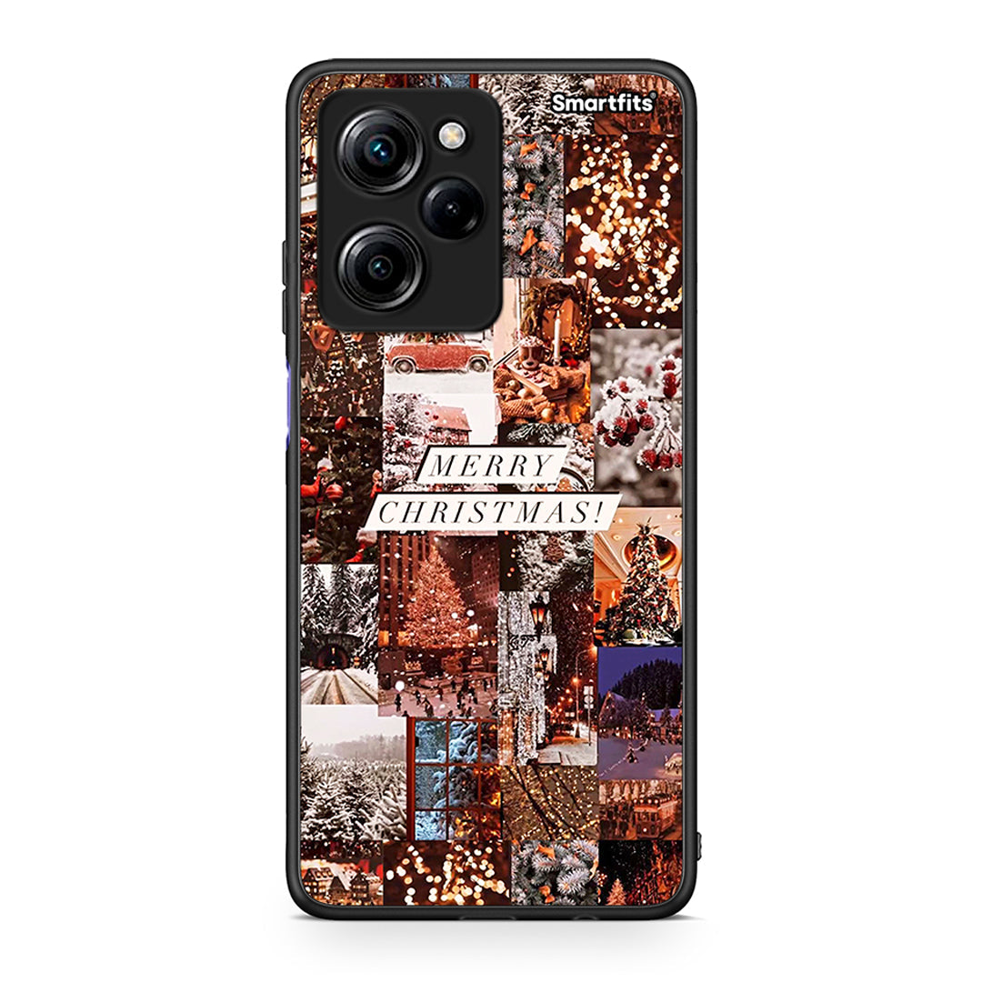 Θήκη Xiaomi Poco X5 Pro 5G Dual Xmas Collage από τη Smartfits με σχέδιο στο πίσω μέρος και μαύρο περίβλημα | Xiaomi Poco X5 Pro 5G Dual Xmas Collage Case with Colorful Back and Black Bezels