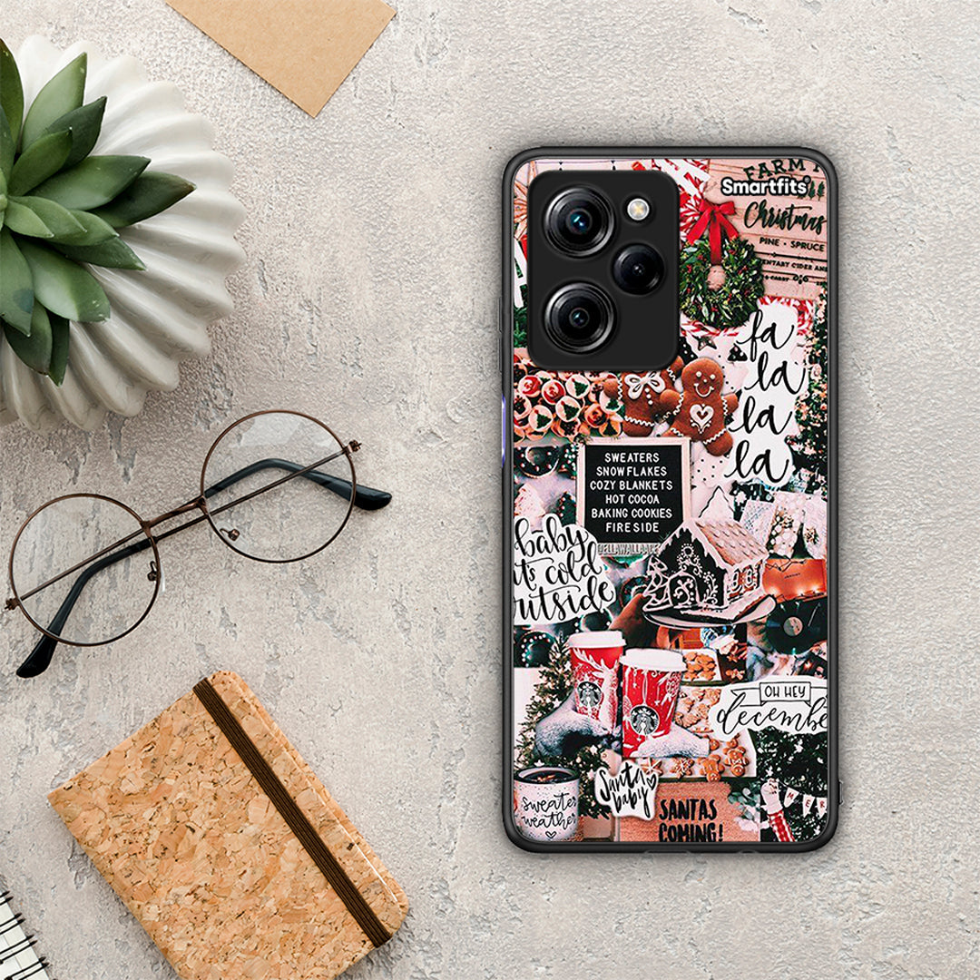 Θήκη Xiaomi Poco X5 Pro 5G Dual Xmas Habbits από τη Smartfits με σχέδιο στο πίσω μέρος και μαύρο περίβλημα | Xiaomi Poco X5 Pro 5G Dual Xmas Habbits Case with Colorful Back and Black Bezels