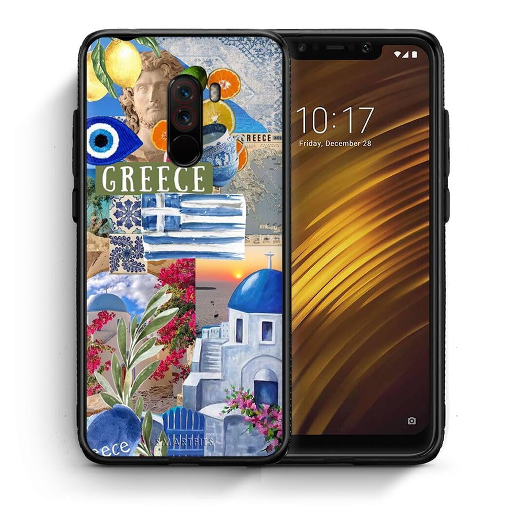 Θήκη Xiaomi Pocophone F1 All Greek από τη Smartfits με σχέδιο στο πίσω μέρος και μαύρο περίβλημα | Xiaomi Pocophone F1 All Greek case with colorful back and black bezels