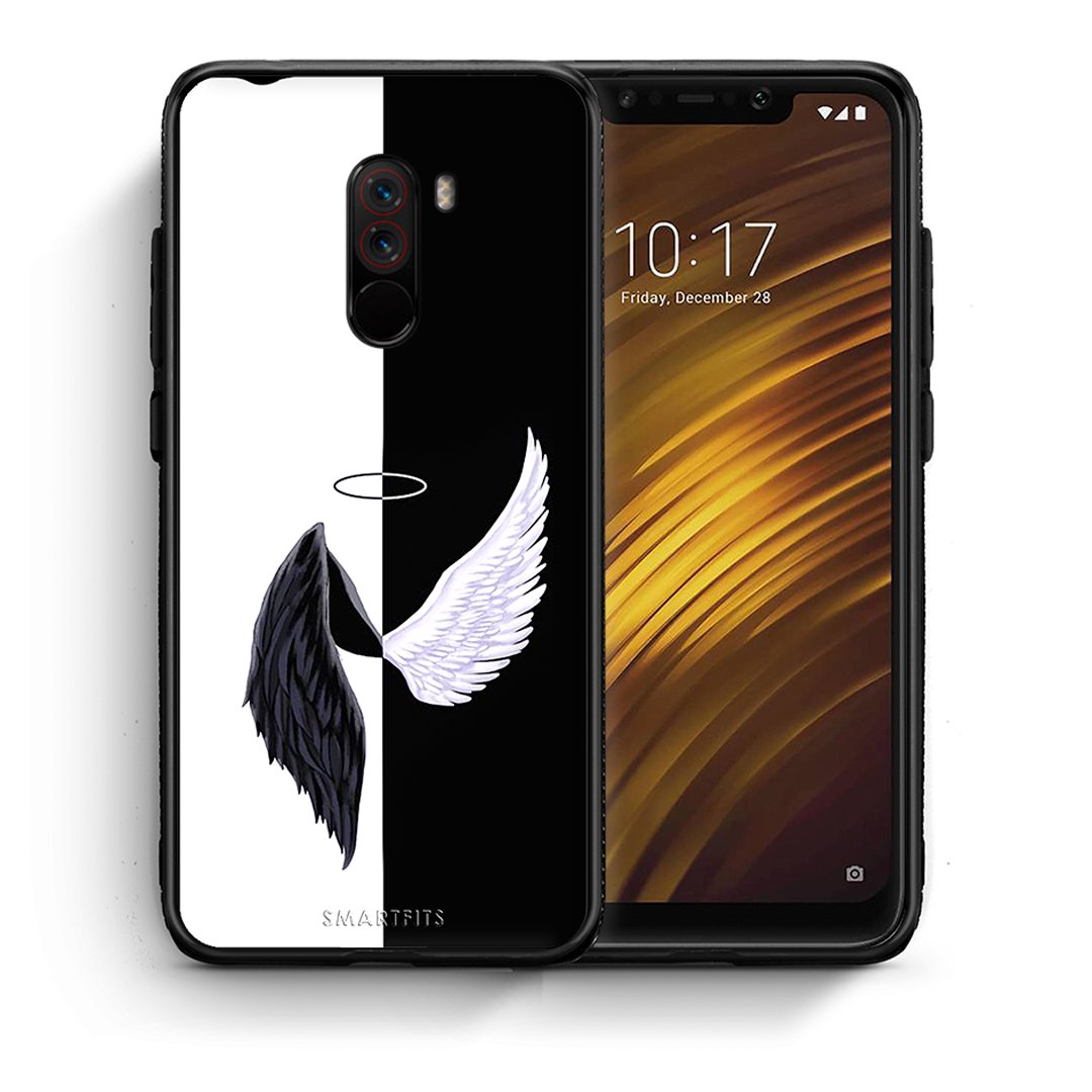 Θήκη Xiaomi Pocophone F1 Angels Demons από τη Smartfits με σχέδιο στο πίσω μέρος και μαύρο περίβλημα | Xiaomi Pocophone F1 Angels Demons case with colorful back and black bezels