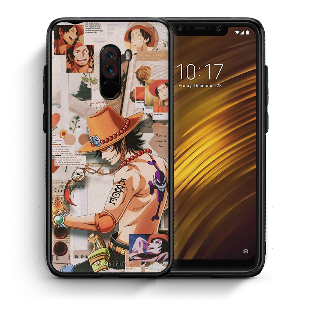 Θήκη Xiaomi Pocophone F1 Anime Collage από τη Smartfits με σχέδιο στο πίσω μέρος και μαύρο περίβλημα | Xiaomi Pocophone F1 Anime Collage case with colorful back and black bezels