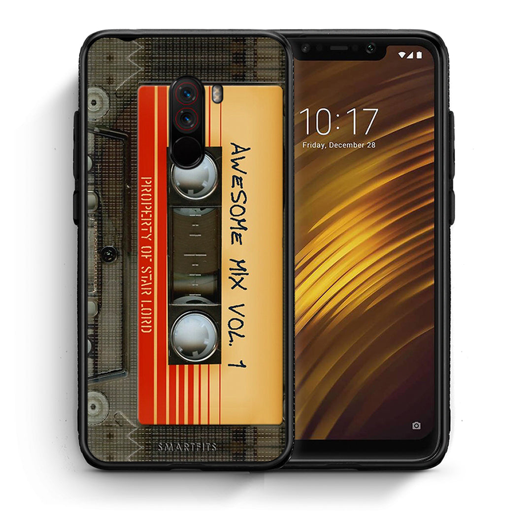 Θήκη Xiaomi Pocophone F1 Awesome Mix από τη Smartfits με σχέδιο στο πίσω μέρος και μαύρο περίβλημα | Xiaomi Pocophone F1 Awesome Mix case with colorful back and black bezels
