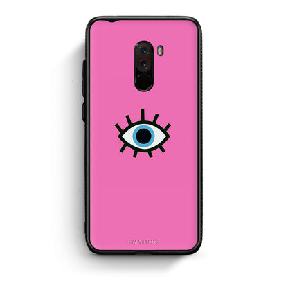 Xiaomi Pocophone F1 Blue Eye Pink θήκη από τη Smartfits με σχέδιο στο πίσω μέρος και μαύρο περίβλημα | Smartphone case with colorful back and black bezels by Smartfits
