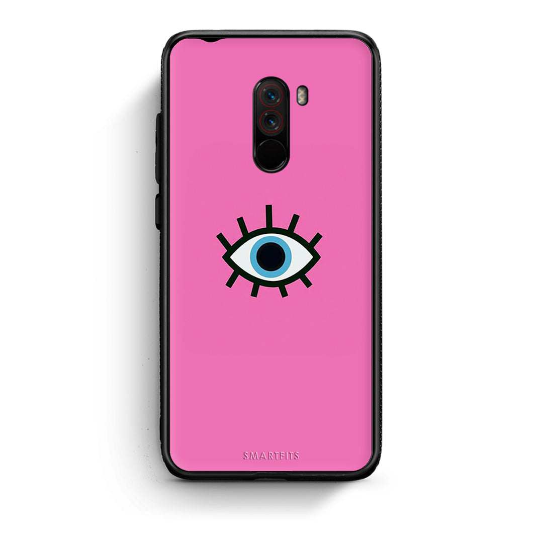 Xiaomi Pocophone F1 Blue Eye Pink θήκη από τη Smartfits με σχέδιο στο πίσω μέρος και μαύρο περίβλημα | Smartphone case with colorful back and black bezels by Smartfits