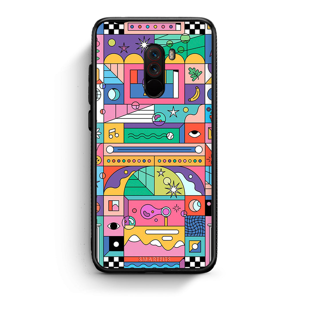 Xiaomi Pocophone F1 Bubbles Soap θήκη από τη Smartfits με σχέδιο στο πίσω μέρος και μαύρο περίβλημα | Smartphone case with colorful back and black bezels by Smartfits
