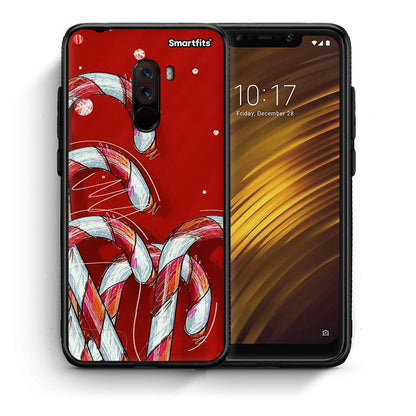 Θήκη Xiaomi Pocophone F1 Candy Cane από τη Smartfits με σχέδιο στο πίσω μέρος και μαύρο περίβλημα | Xiaomi Pocophone F1 Candy Cane case with colorful back and black bezels