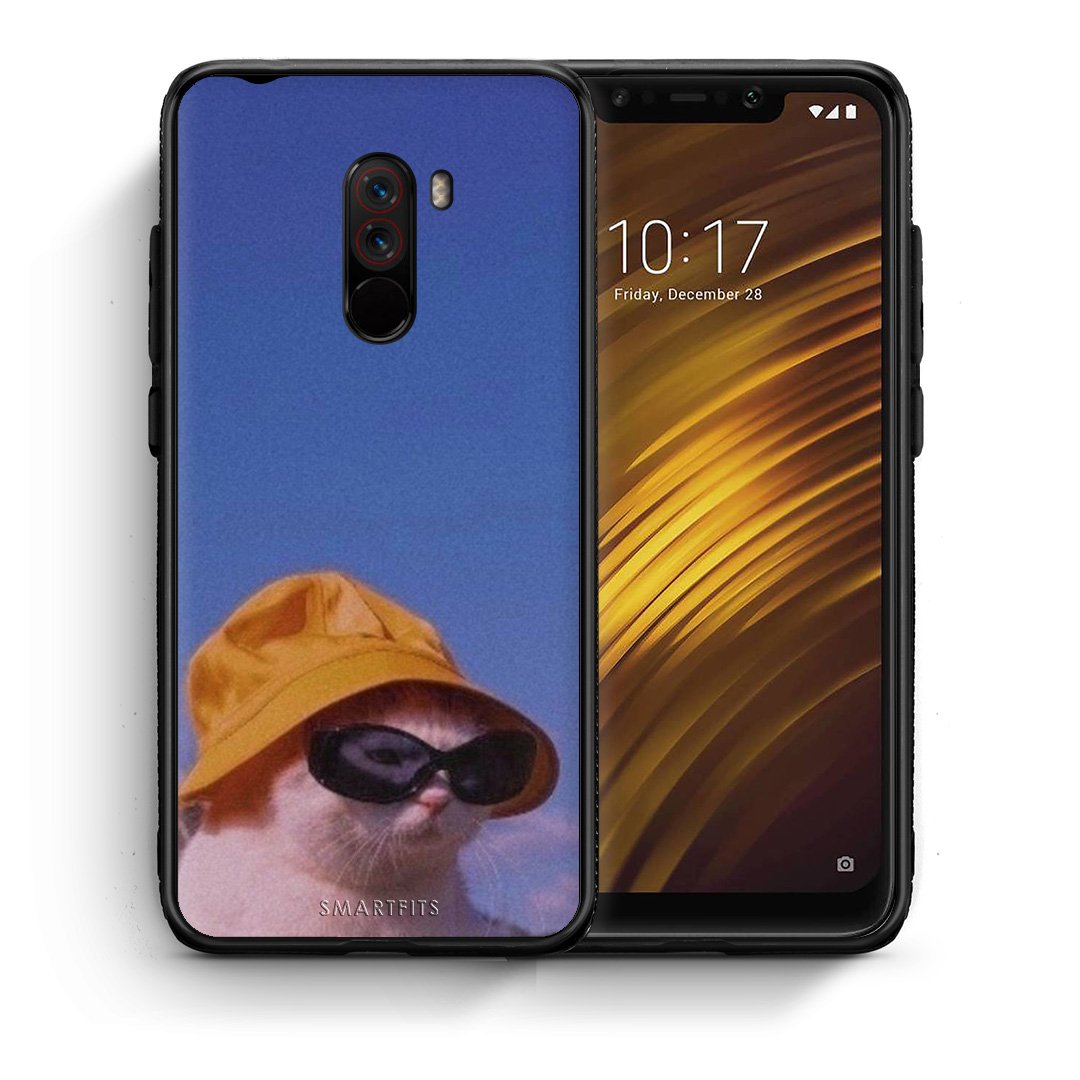 Θήκη Xiaomi Pocophone F1 Cat Diva από τη Smartfits με σχέδιο στο πίσω μέρος και μαύρο περίβλημα | Xiaomi Pocophone F1 Cat Diva case with colorful back and black bezels