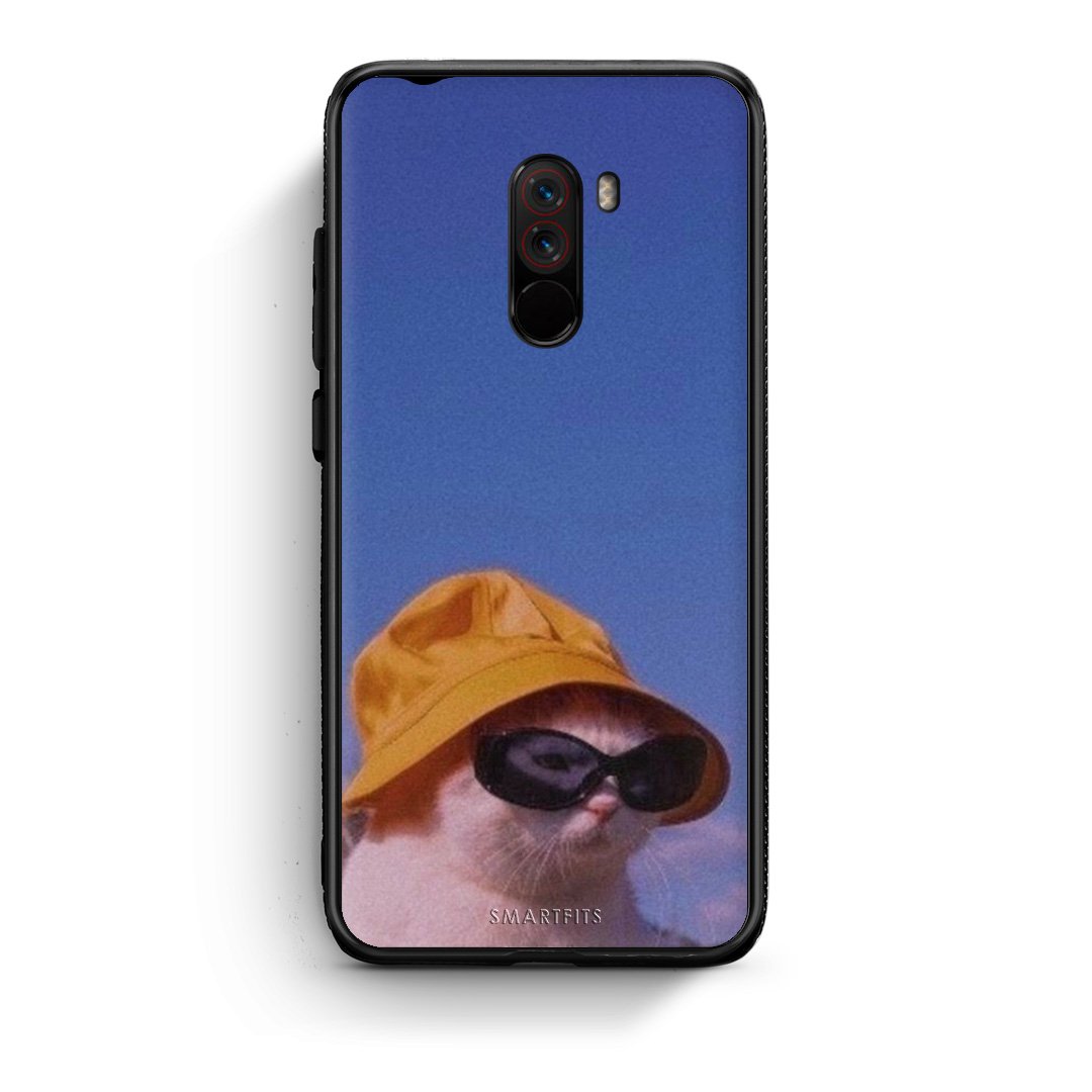 Xiaomi Pocophone F1 Cat Diva θήκη από τη Smartfits με σχέδιο στο πίσω μέρος και μαύρο περίβλημα | Smartphone case with colorful back and black bezels by Smartfits