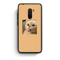 Thumbnail for Xiaomi Pocophone F1 Cat Tongue θήκη από τη Smartfits με σχέδιο στο πίσω μέρος και μαύρο περίβλημα | Smartphone case with colorful back and black bezels by Smartfits