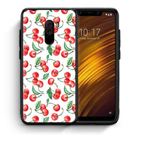 Thumbnail for Θήκη Xiaomi Pocophone F1 Cherry Summer από τη Smartfits με σχέδιο στο πίσω μέρος και μαύρο περίβλημα | Xiaomi Pocophone F1 Cherry Summer case with colorful back and black bezels