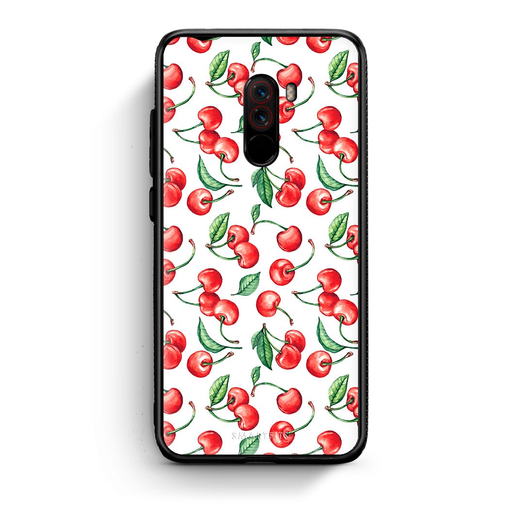 Xiaomi Pocophone F1 Cherry Summer θήκη από τη Smartfits με σχέδιο στο πίσω μέρος και μαύρο περίβλημα | Smartphone case with colorful back and black bezels by Smartfits