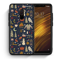 Thumbnail for Θήκη Xiaomi Pocophone F1 Christmas Elements από τη Smartfits με σχέδιο στο πίσω μέρος και μαύρο περίβλημα | Xiaomi Pocophone F1 Christmas Elements case with colorful back and black bezels