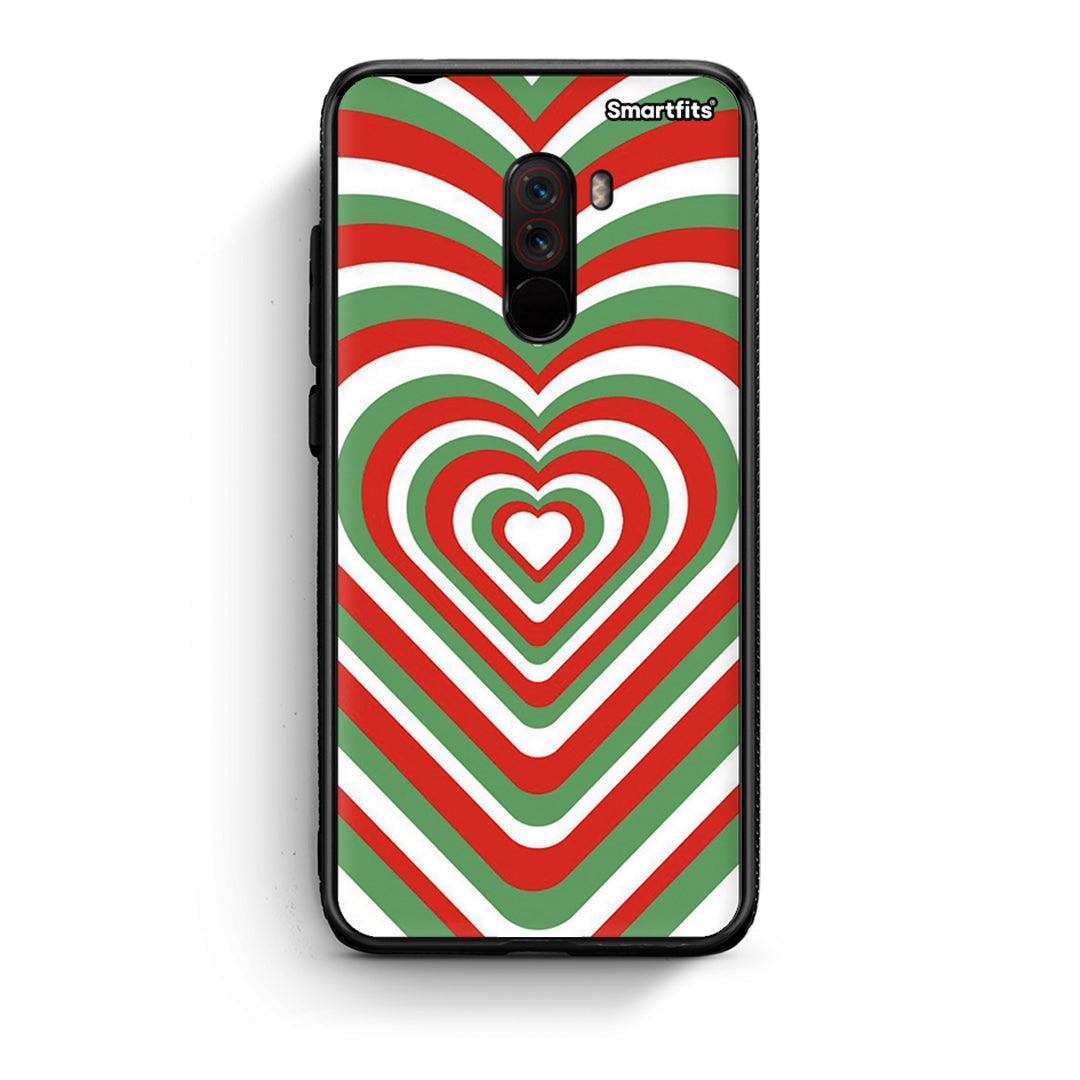 Xiaomi Pocophone F1 Christmas Hearts θήκη από τη Smartfits με σχέδιο στο πίσω μέρος και μαύρο περίβλημα | Smartphone case with colorful back and black bezels by Smartfits