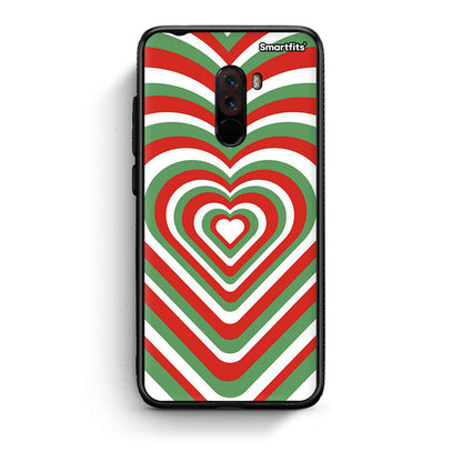 Xiaomi Pocophone F1 Christmas Hearts θήκη από τη Smartfits με σχέδιο στο πίσω μέρος και μαύρο περίβλημα | Smartphone case with colorful back and black bezels by Smartfits