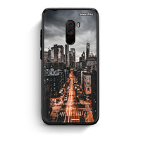 Thumbnail for Xiaomi Pocophone F1 City Lights θήκη από τη Smartfits με σχέδιο στο πίσω μέρος και μαύρο περίβλημα | Smartphone case with colorful back and black bezels by Smartfits