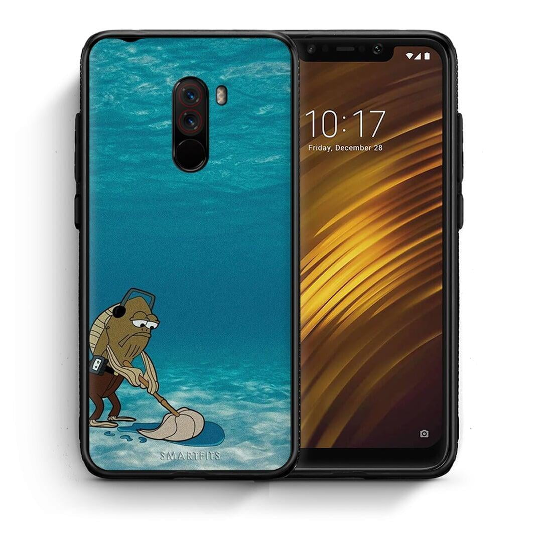 Θήκη Xiaomi Pocophone F1 Clean The Ocean από τη Smartfits με σχέδιο στο πίσω μέρος και μαύρο περίβλημα | Xiaomi Pocophone F1 Clean The Ocean case with colorful back and black bezels