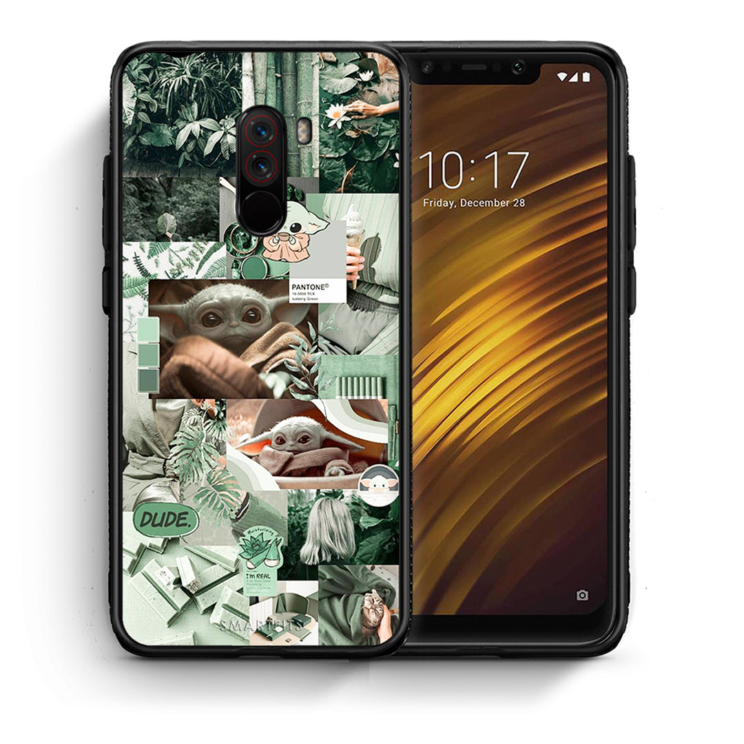 Θήκη Αγίου Βαλεντίνου Xiaomi Pocophone F1 Collage Dude από τη Smartfits με σχέδιο στο πίσω μέρος και μαύρο περίβλημα | Xiaomi Pocophone F1 Collage Dude case with colorful back and black bezels