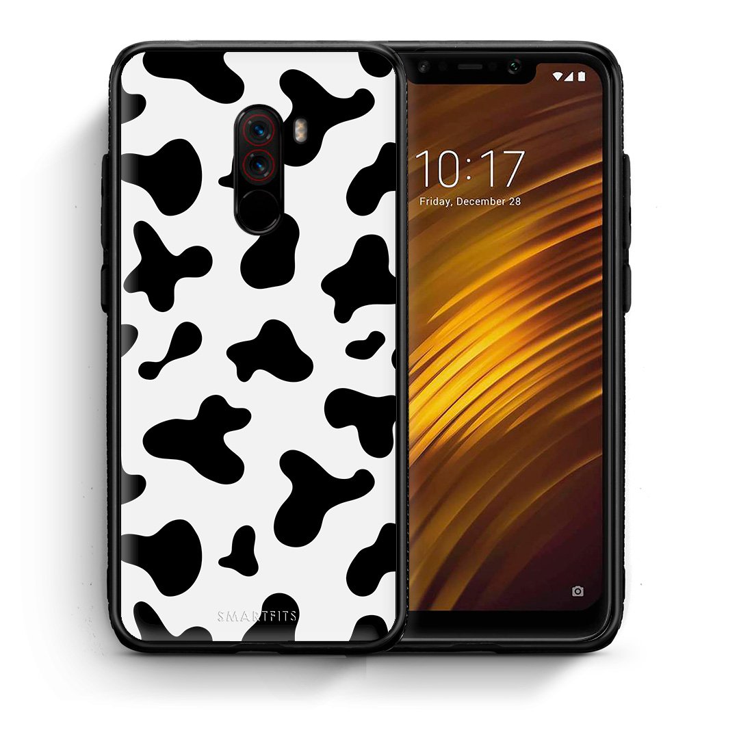 Θήκη Xiaomi Pocophone F1 Cow Print από τη Smartfits με σχέδιο στο πίσω μέρος και μαύρο περίβλημα | Xiaomi Pocophone F1 Cow Print case with colorful back and black bezels