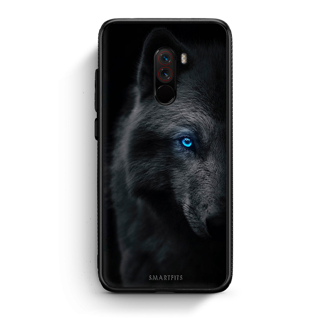 Xiaomi Pocophone F1 Dark Wolf θήκη από τη Smartfits με σχέδιο στο πίσω μέρος και μαύρο περίβλημα | Smartphone case with colorful back and black bezels by Smartfits