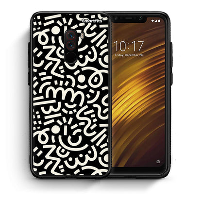Θήκη Xiaomi Pocophone F1 Doodle Art από τη Smartfits με σχέδιο στο πίσω μέρος και μαύρο περίβλημα | Xiaomi Pocophone F1 Doodle Art case with colorful back and black bezels