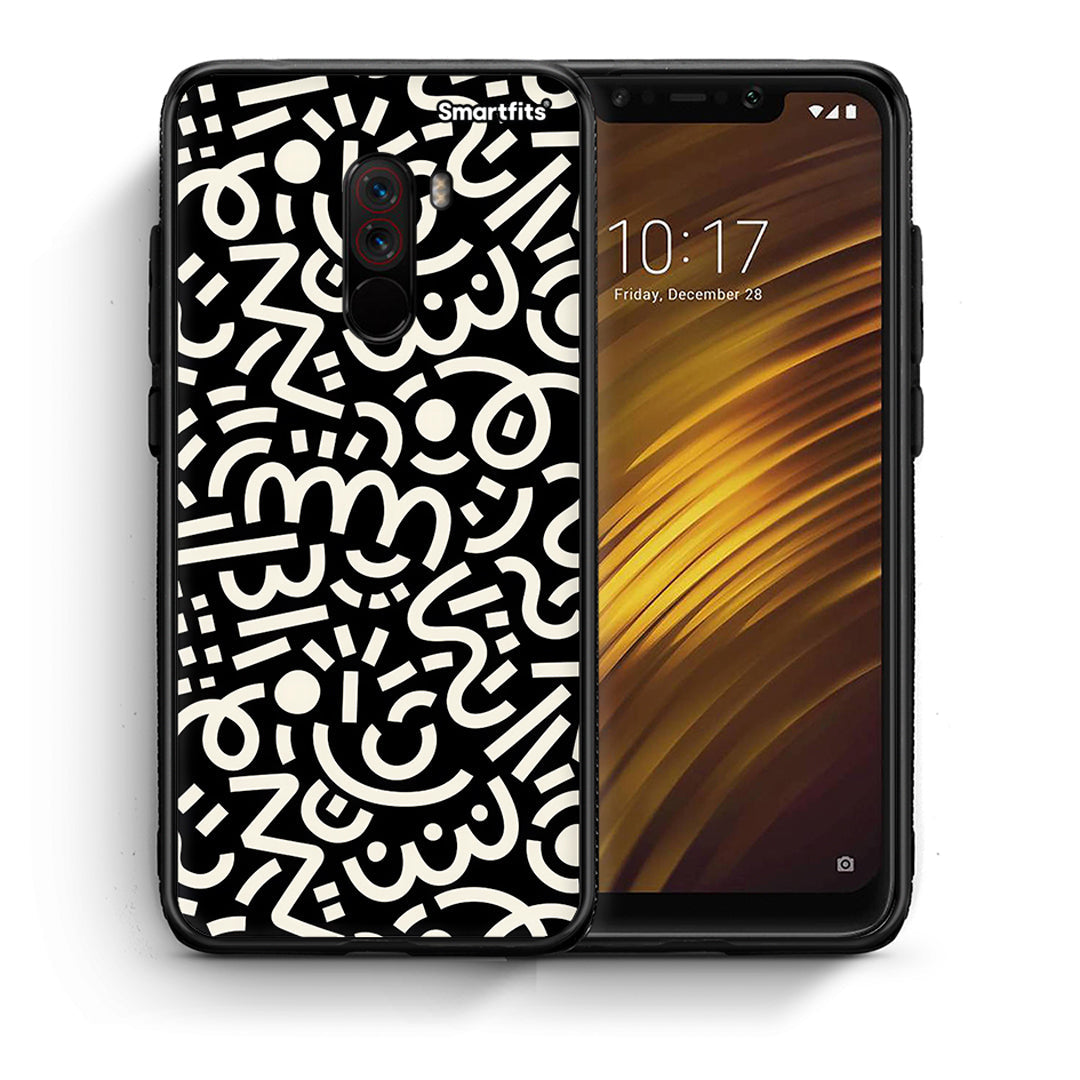 Θήκη Xiaomi Pocophone F1 Doodle Art από τη Smartfits με σχέδιο στο πίσω μέρος και μαύρο περίβλημα | Xiaomi Pocophone F1 Doodle Art case with colorful back and black bezels