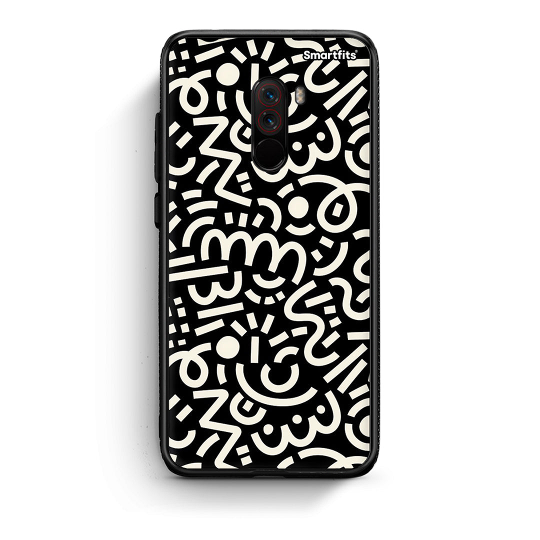 Xiaomi Pocophone F1 Doodle Art Θήκη από τη Smartfits με σχέδιο στο πίσω μέρος και μαύρο περίβλημα | Smartphone case with colorful back and black bezels by Smartfits