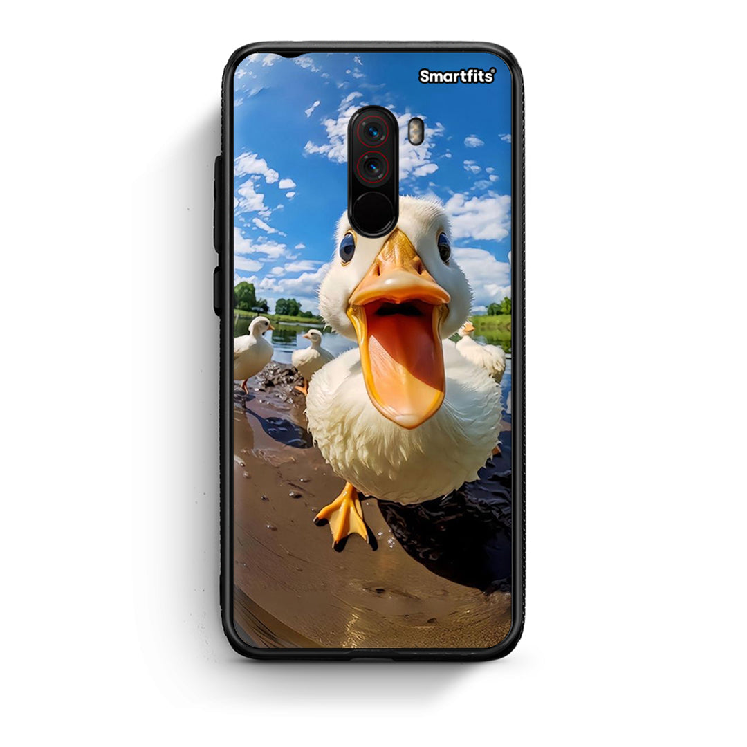 Xiaomi Pocophone F1 Duck Face θήκη από τη Smartfits με σχέδιο στο πίσω μέρος και μαύρο περίβλημα | Smartphone case with colorful back and black bezels by Smartfits