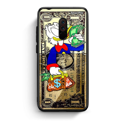 Xiaomi Pocophone F1 Duck Money Θήκη από τη Smartfits με σχέδιο στο πίσω μέρος και μαύρο περίβλημα | Smartphone case with colorful back and black bezels by Smartfits