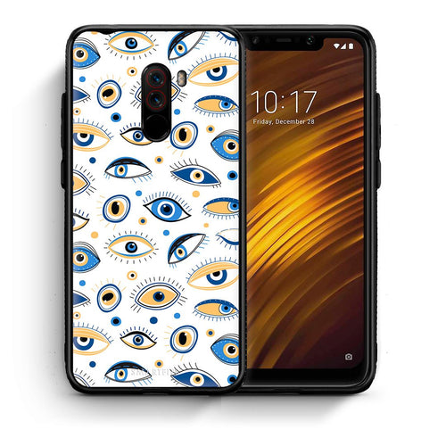 Θήκη Xiaomi Pocophone F1 Ftou Ftou από τη Smartfits με σχέδιο στο πίσω μέρος και μαύρο περίβλημα | Xiaomi Pocophone F1 Ftou Ftou case with colorful back and black bezels