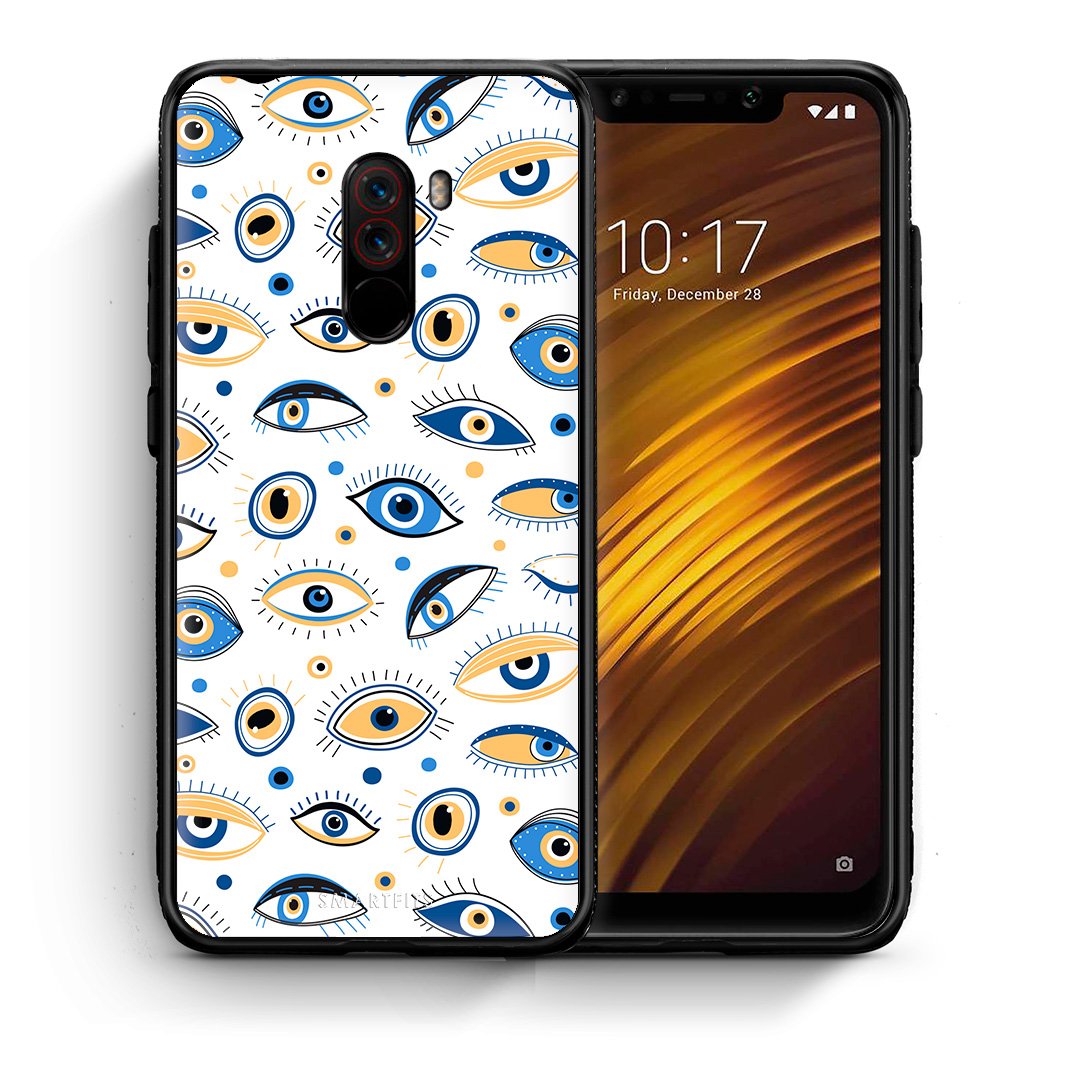 Θήκη Xiaomi Pocophone F1 Ftou Ftou από τη Smartfits με σχέδιο στο πίσω μέρος και μαύρο περίβλημα | Xiaomi Pocophone F1 Ftou Ftou case with colorful back and black bezels