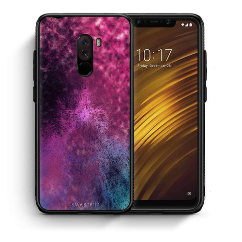 Θήκη Xiaomi Pocophone F1 Aurora Galaxy από τη Smartfits με σχέδιο στο πίσω μέρος και μαύρο περίβλημα | Xiaomi Pocophone F1 Aurora Galaxy case with colorful back and black bezels