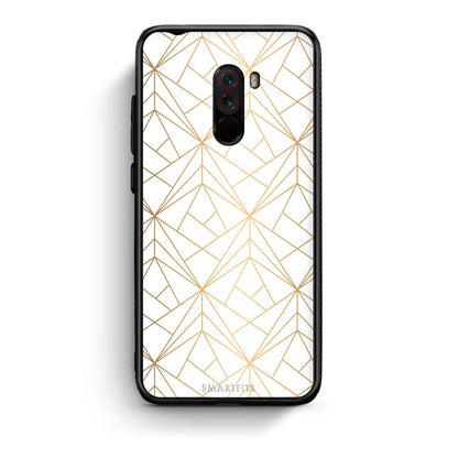111 - Xiaomi Pocophone F1  Luxury White Geometric case, cover, bumper
