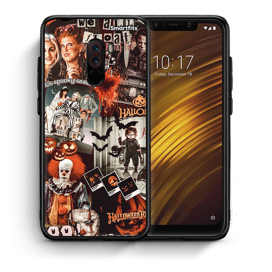 Θήκη Xiaomi Pocophone F1 Halloween Spooky Season από τη Smartfits με σχέδιο στο πίσω μέρος και μαύρο περίβλημα | Xiaomi Pocophone F1 Halloween Spooky Season case with colorful back and black bezels