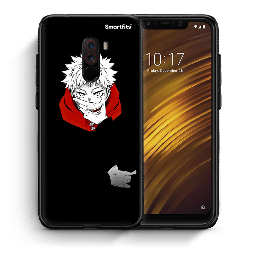 Θήκη Xiaomi Pocophone F1 Itadori Anime από τη Smartfits με σχέδιο στο πίσω μέρος και μαύρο περίβλημα | Xiaomi Pocophone F1 Itadori Anime case with colorful back and black bezels
