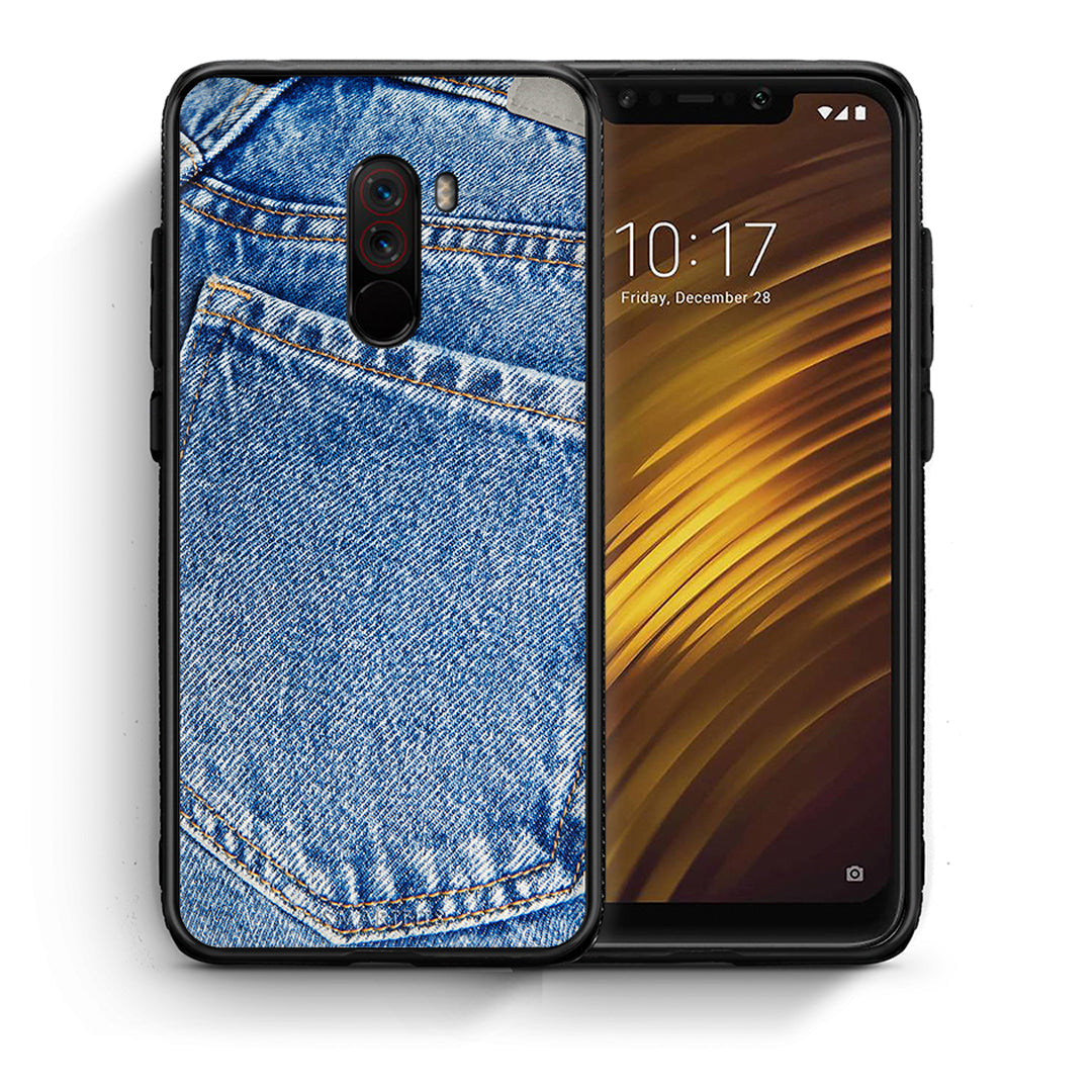 Θήκη Xiaomi Pocophone F1 Jeans Pocket από τη Smartfits με σχέδιο στο πίσω μέρος και μαύρο περίβλημα | Xiaomi Pocophone F1 Jeans Pocket case with colorful back and black bezels