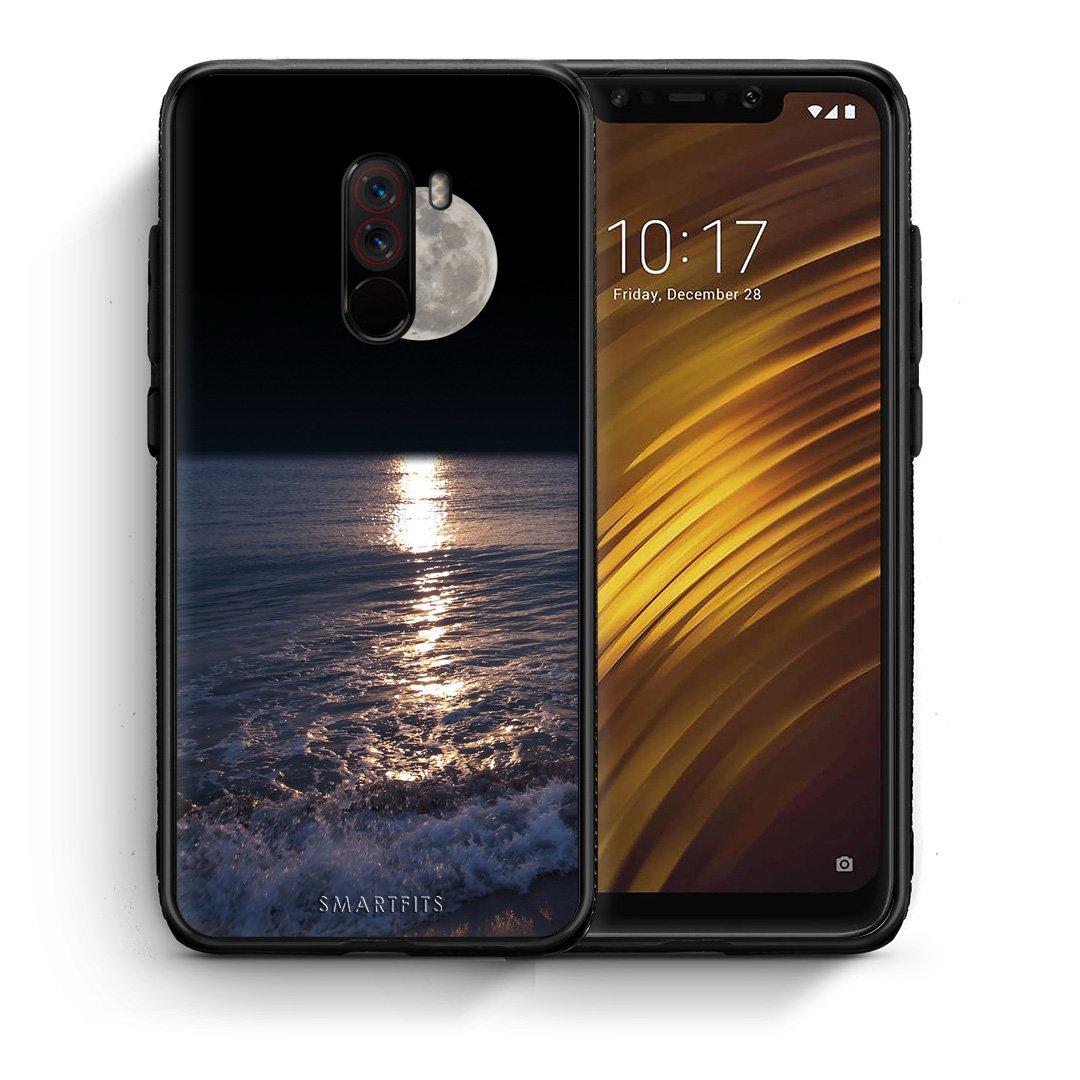 Θήκη Xiaomi Pocophone F1 Moon Landscape από τη Smartfits με σχέδιο στο πίσω μέρος και μαύρο περίβλημα | Xiaomi Pocophone F1 Moon Landscape case with colorful back and black bezels