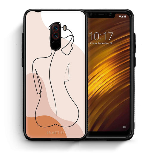 Θήκη Xiaomi Pocophone F1 LineArt Woman από τη Smartfits με σχέδιο στο πίσω μέρος και μαύρο περίβλημα | Xiaomi Pocophone F1 LineArt Woman case with colorful back and black bezels