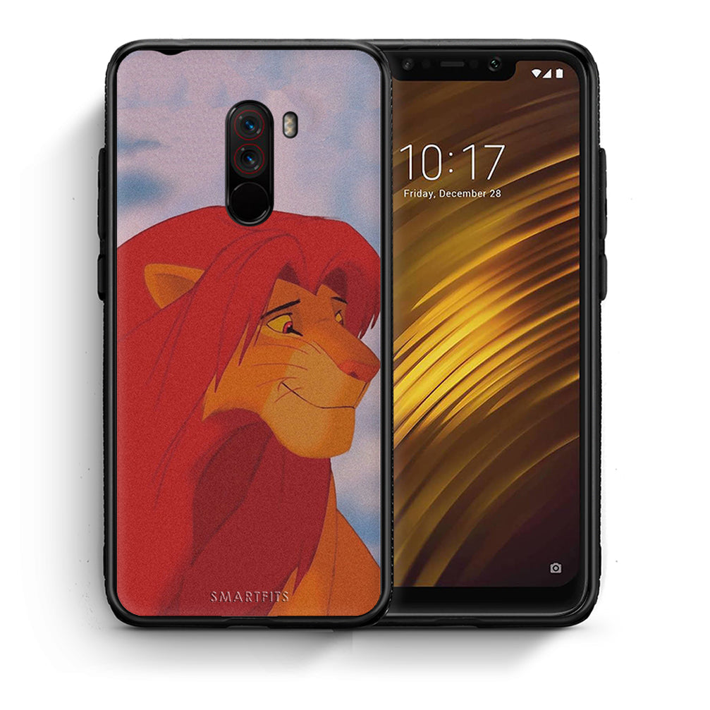 Θήκη Αγίου Βαλεντίνου Xiaomi Pocophone F1 Lion Love 1 από τη Smartfits με σχέδιο στο πίσω μέρος και μαύρο περίβλημα | Xiaomi Pocophone F1 Lion Love 1 case with colorful back and black bezels