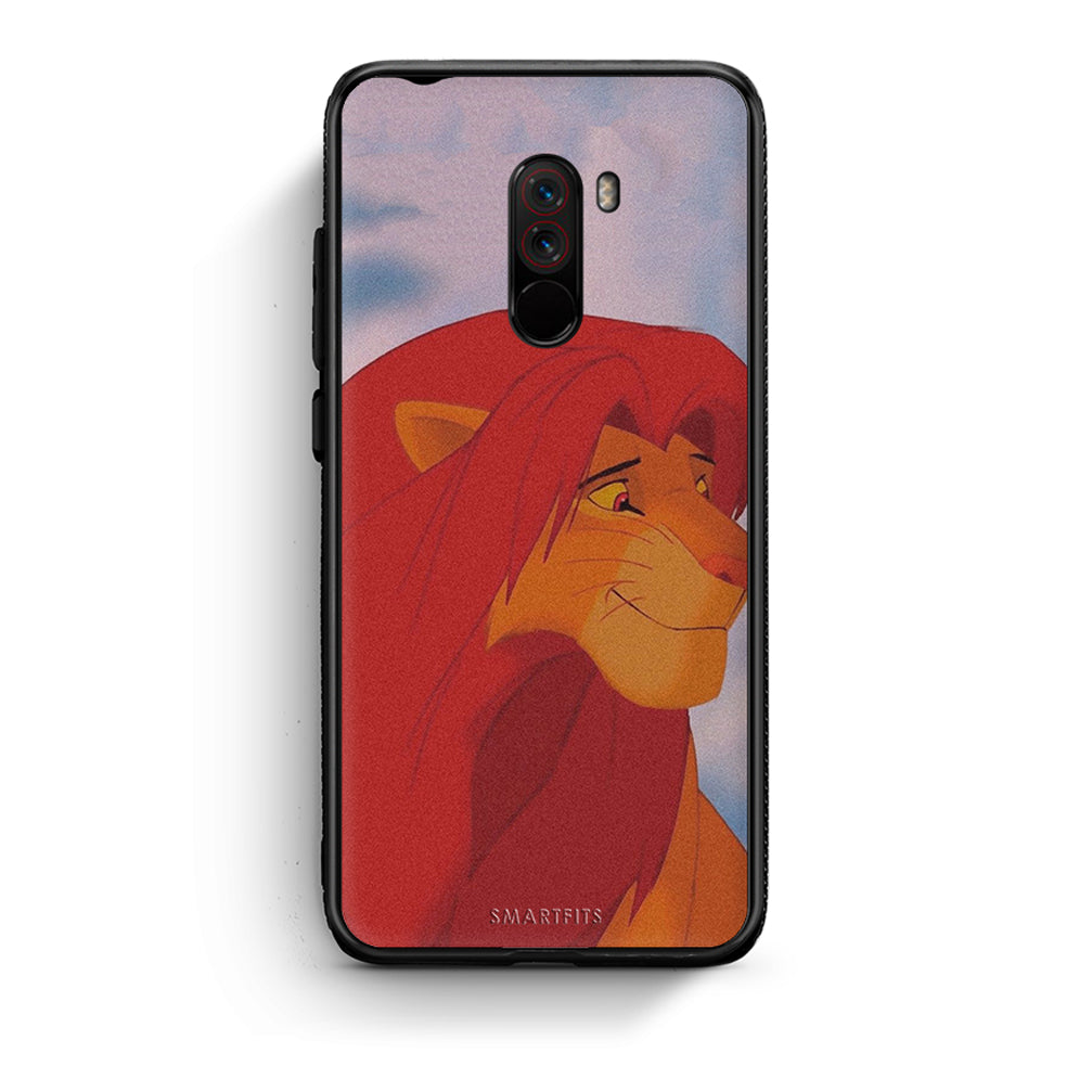 Xiaomi Pocophone F1 Lion Love 1 Θήκη Αγίου Βαλεντίνου από τη Smartfits με σχέδιο στο πίσω μέρος και μαύρο περίβλημα | Smartphone case with colorful back and black bezels by Smartfits