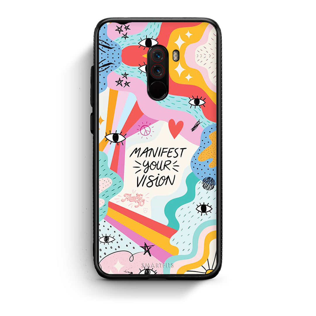 Xiaomi Pocophone F1 Manifest Your Vision θήκη από τη Smartfits με σχέδιο στο πίσω μέρος και μαύρο περίβλημα | Smartphone case with colorful back and black bezels by Smartfits