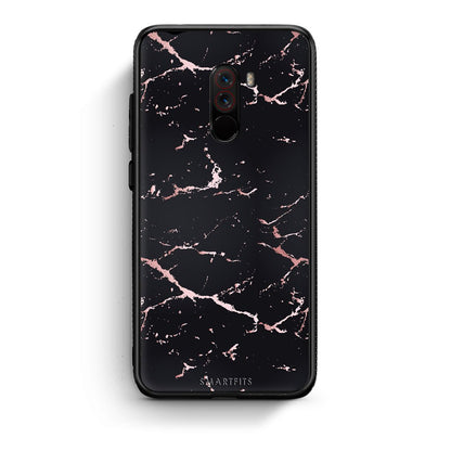 4 - Xiaomi Pocophone F1  Black Rosegold Marble case, cover, bumper