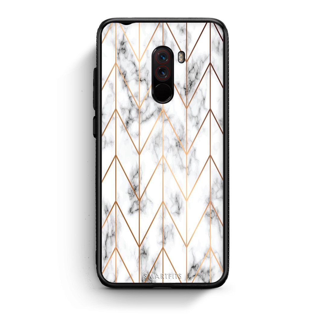 44 - Xiaomi Pocophone F1  Gold Geometric Marble case, cover, bumper