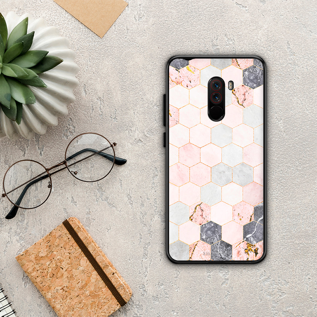 Marble Hexagon Pink - Xiaomi Pocophone F1 θήκη